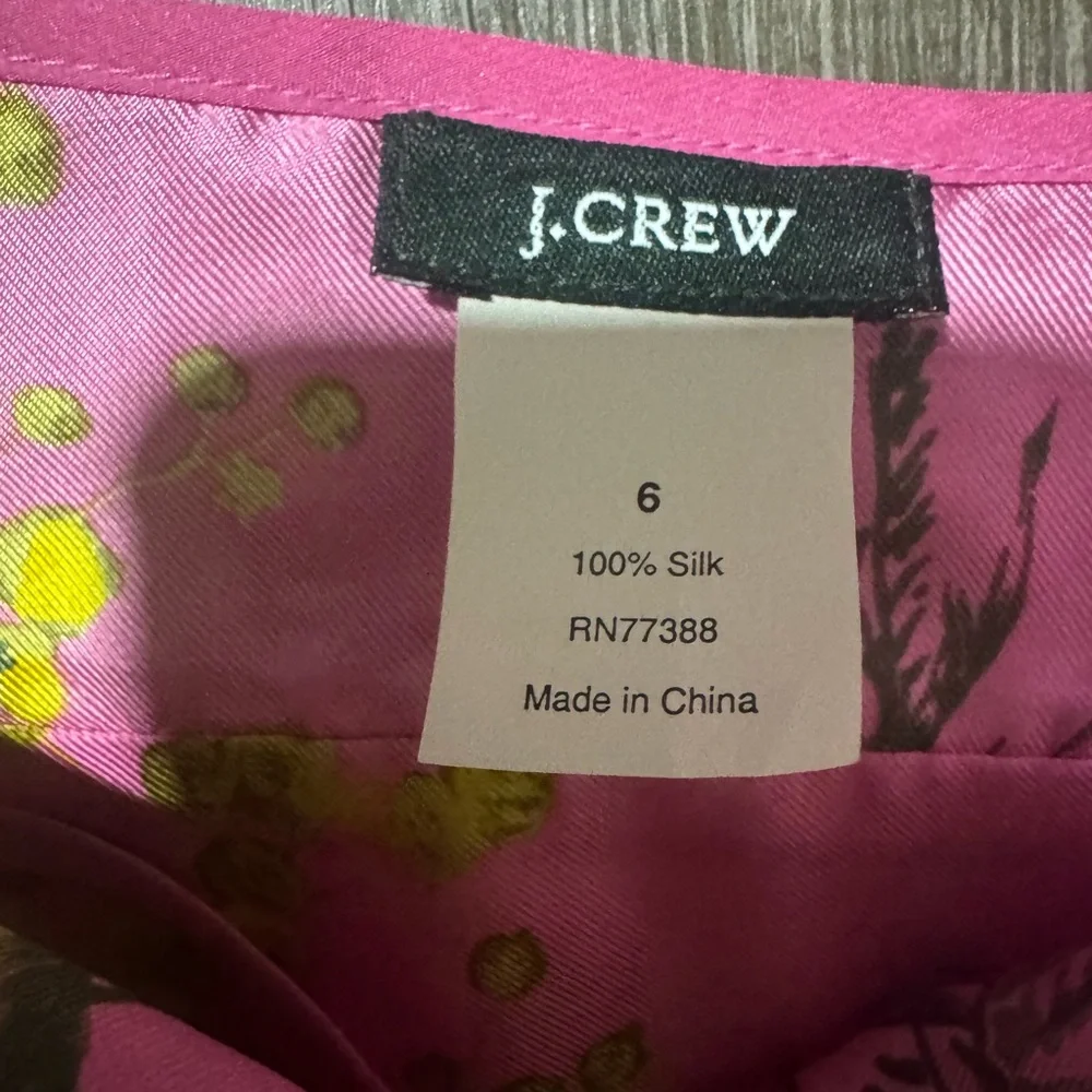 J Crew Floral Silk Tank Top Size 6